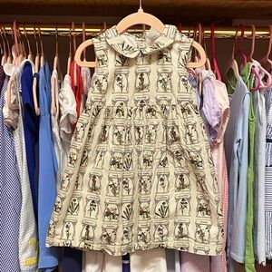 Hanna Andersson Cream and Black Patterned Dress